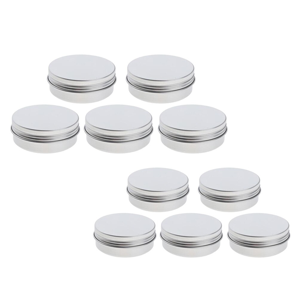 10x 60/100g Round Aluminum Tins Cream Storage Jars Cosmetic Containers Cans