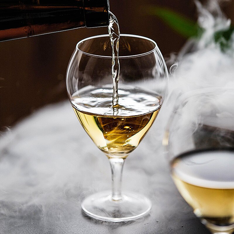 Copa pequeña de gota de agua, sin plomo, rojo transparente, vino, champán, whisky, Brandy, cóctel, taza multiusos, estilo