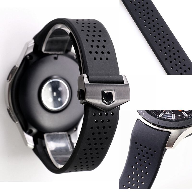 22Mm Siliconen Rubber Strap Voor Samsung Galaxy 46Mm S3 S4 Waterdichte Sport Ademend Horloge Band Armband Band Polsband