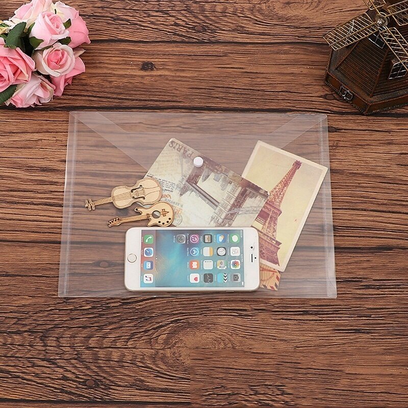 5 Pcs/Set Best Transparent Plastic A4 File Folders Bag Document Hold Bags Folders Clear Filing Paper Office School Supplies