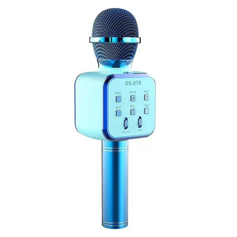 Ds878 wireless microphones, supports usb hard drive/tf card, metal 1 4 in compatible condenser mic music player for boys and girls: Blue