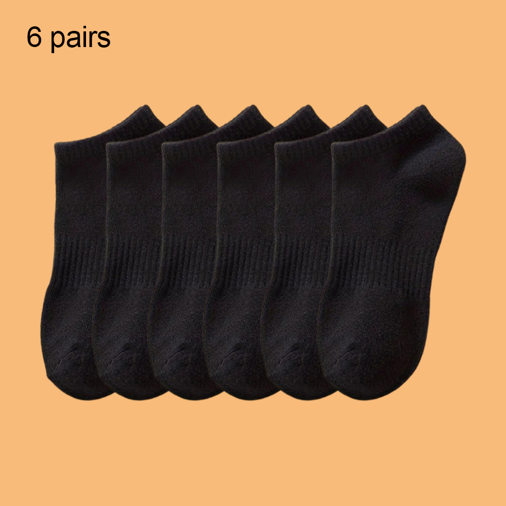 4/6 paar effen kleur sokken zwart wit meerdere stijl zacht ademend sport enkel heren dames zomer herfst zakelijke sokken: Golden