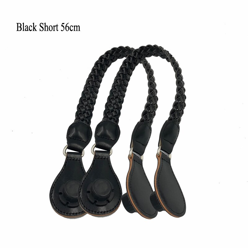 Long Faux Leather Weave Belt shoulder handle straps for Classic Mini O Bag Obag Eva women handbag shoulder bag Accessories: Short Black