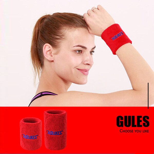 Men Women Sport Fitness Absorb Sweat Support Bracers Wrister Protector Exercise Running Power Soft Comfortable Cuff Wrist-band: Red