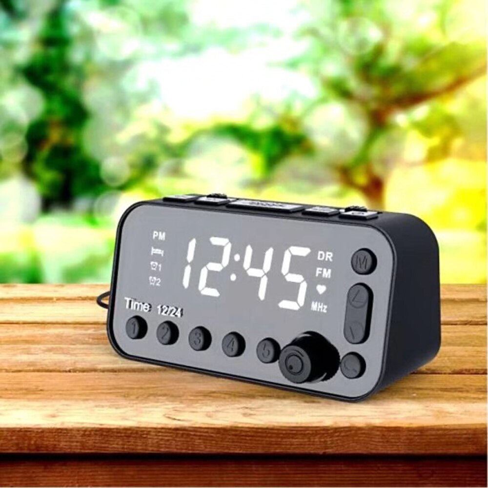 Digital Alarm Clock DAB & FM Alarm Clock Radio, Dual USB Charging Port LCD Display Backlight Volume And 3 Level Brightness