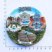 Italy Rome 4 building magnetic stickers desktop decorations disc travel souvenirs with hand box