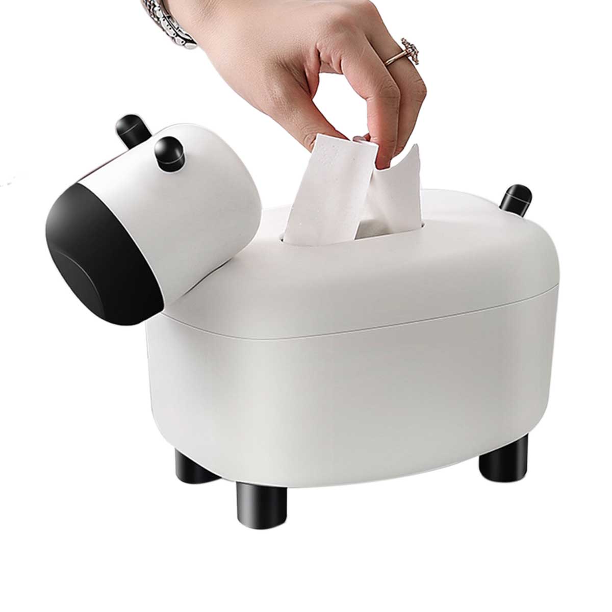 Faroot Cute Calf Shape Tissue Box 2 in 1 Tissue Box Toothpick Holder Household Tissue Box