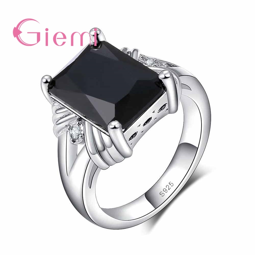 Daily Wear Rings Top Lead & Nickel Free Black Cubic Zirconia 925 Sterling Silver Men Party Rings