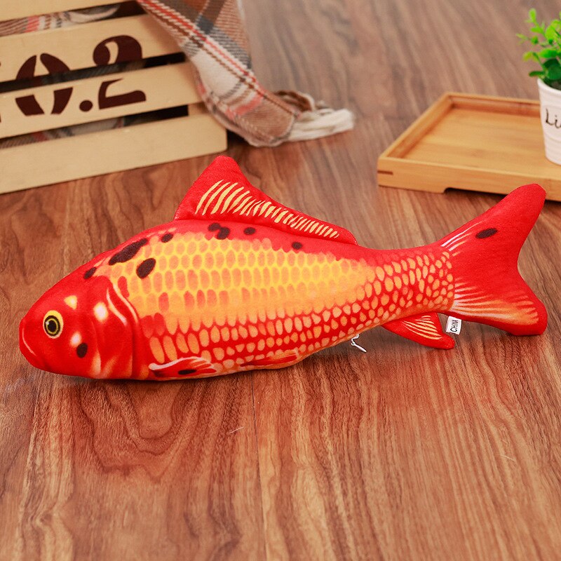 Haustier Weichen Plüsch Kreative 3D Karpfen Fisch bilden Katze Spielzeug Katzenminze Fisch Gefüllte Kissen Puppe Simulation Fisch Spielen Spielzeug für Haustier: rot Tintenfisch / 30cm mit  Reißverschluss