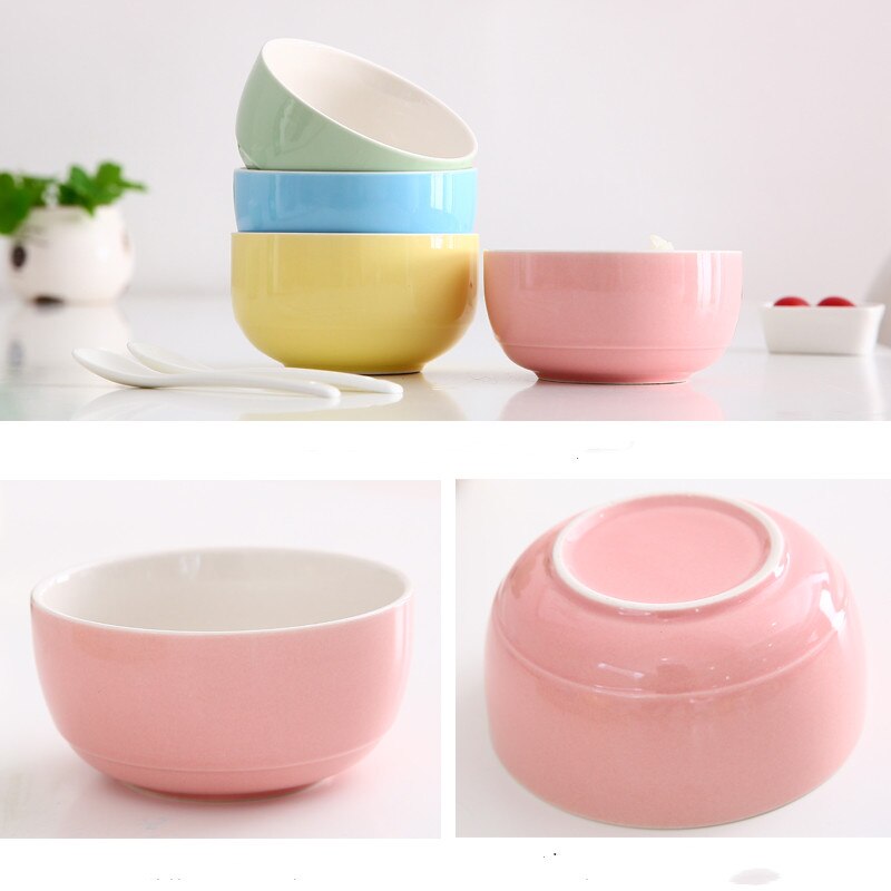 Ceramic bowl set home eating bowl Japanese rice bowl 4 set small dining ceramic bowl bone china soup bowl