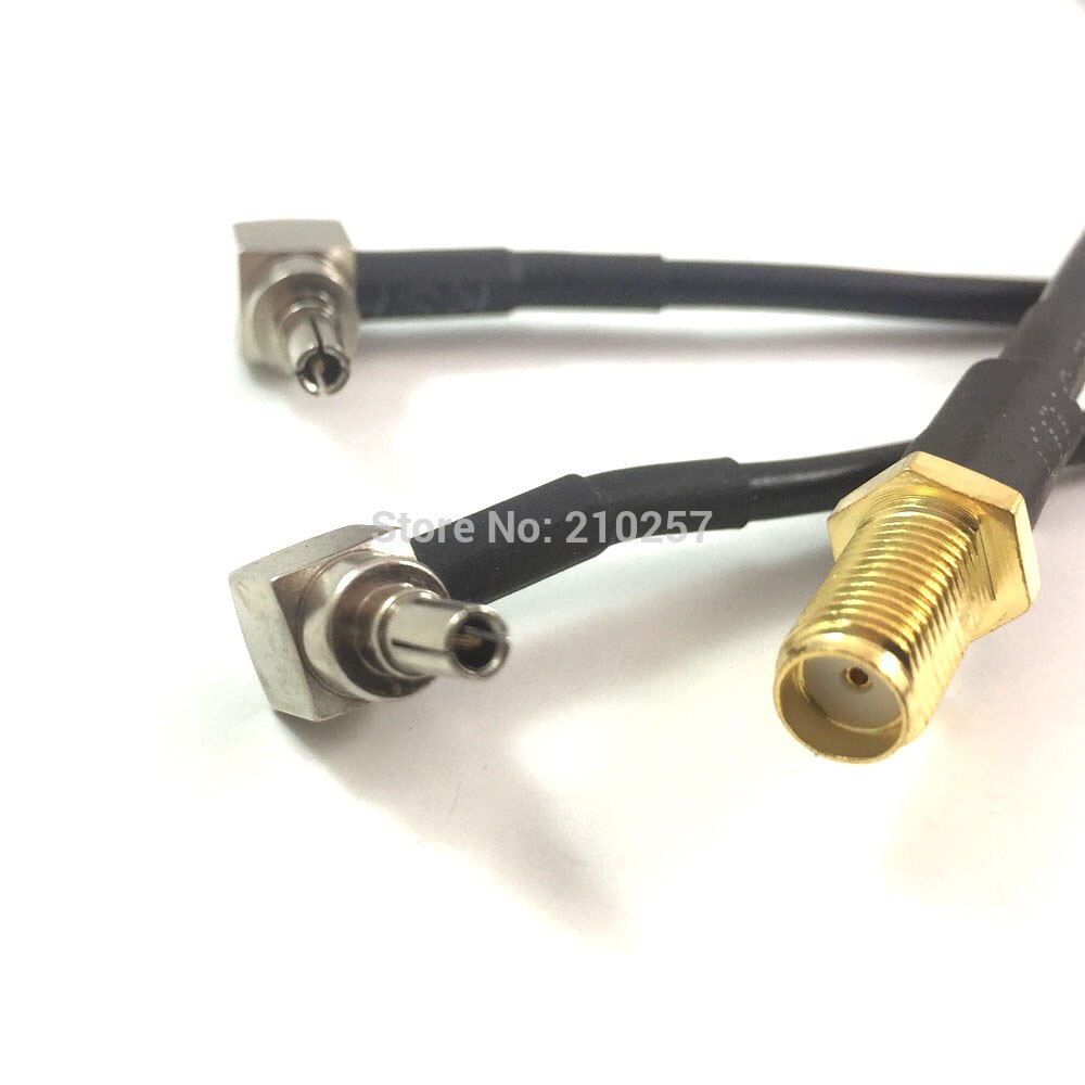 1 pcs SMA Fêmea de tipo Y 2x CRC9 RA Masculino Splitter Combinador Cabo Pigtail RG316 20 cm Para Huawei Modem