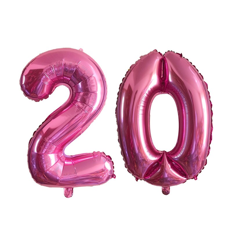 2pcs 32 Or 40 inch Happy 20 Birthday Foil Balloons pink gold number 25th Years Old Party Decorations Man Boy Girl Supplies: Pink / 40inch