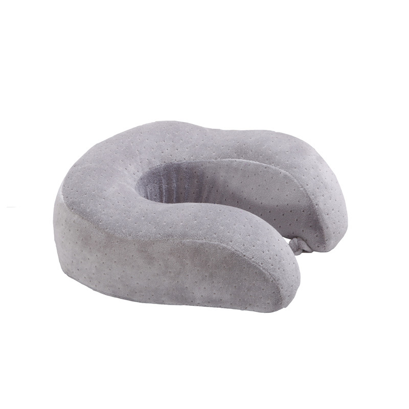 SleepWish U-shaped Pillow Airplane Travel Pillow Comfortable Cushion Memory Foam Neck Car Bedding Pillows: Gray
