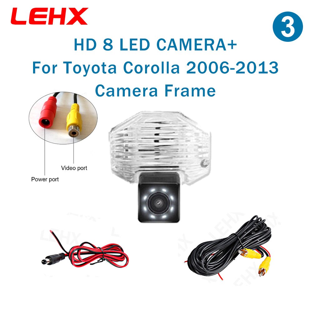 Car Rear View Camera Universal Backup Parking Camera 8 LED Night Vision Waterproof HD Color Image For Car Android Radio MP5: 8-LED-CAM-TOYOTA