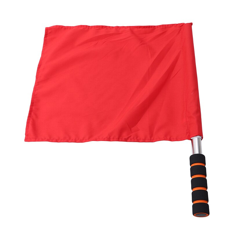1pc Four-color Track And Field Competition Referee Special Command Flag Stainless Steel Grip Command Soccer Referee Flag: red