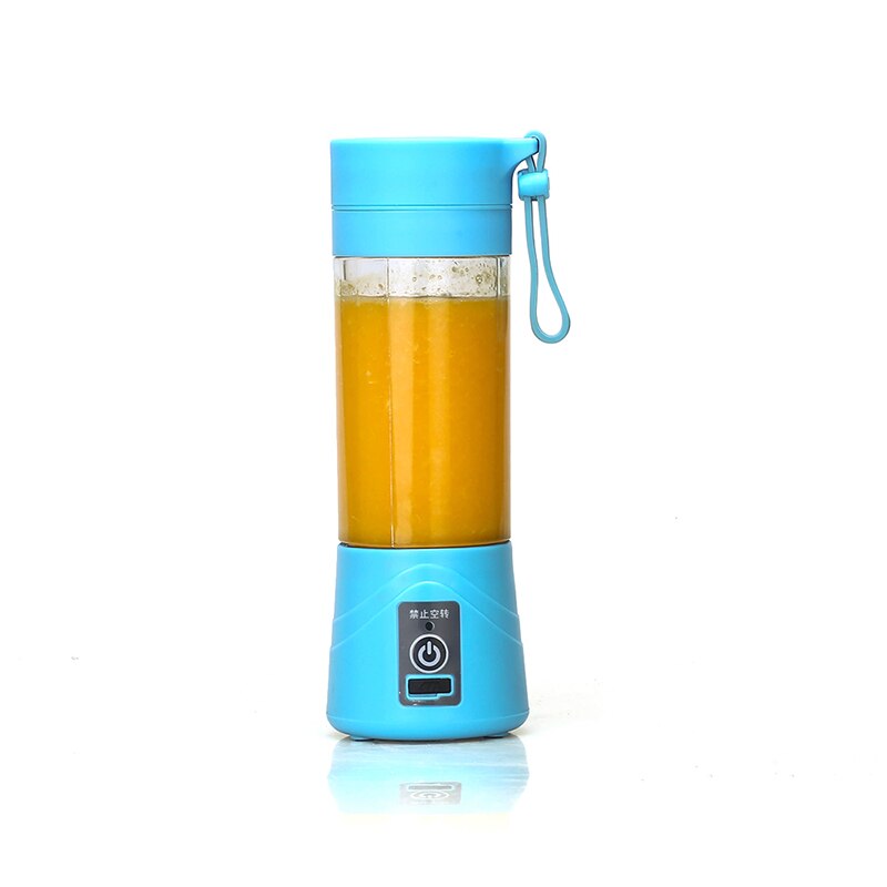 Homgeek 4 kleuren elektrische sapcentrifuge smoothie maker blender draagbare sapcentrifuge usb oplaadbare elektrische fruitpers machine: Blauw