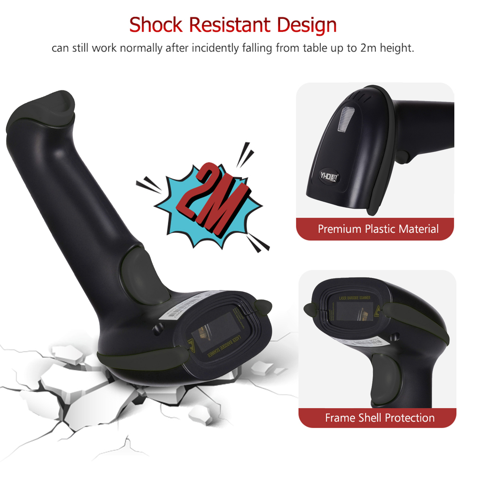 Aibecy automatischer usb-barcodescanner, kabelgebundener 1d -scanner mit verstellbarem ständer und usb-kabel für windows und mac