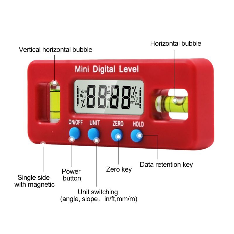 Magnetic Horizontal Angle Meter Electronic Digital Display Protractor Level Inclinometer Angle Ruler 100mm