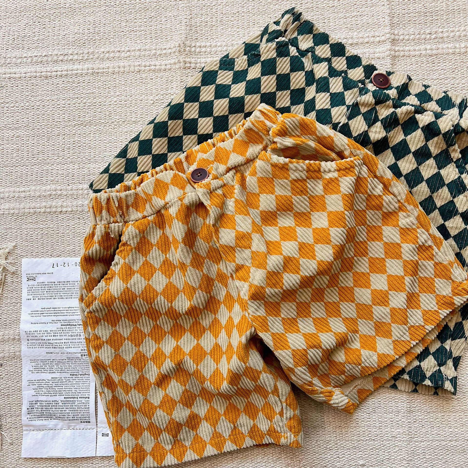 2022 primavera estate nuovi bambini pantaloncini di velluto a coste moda bambino pantaloni a quadri ragazzi pantaloni corti Casual pantaloni larghi per ragazze Harem