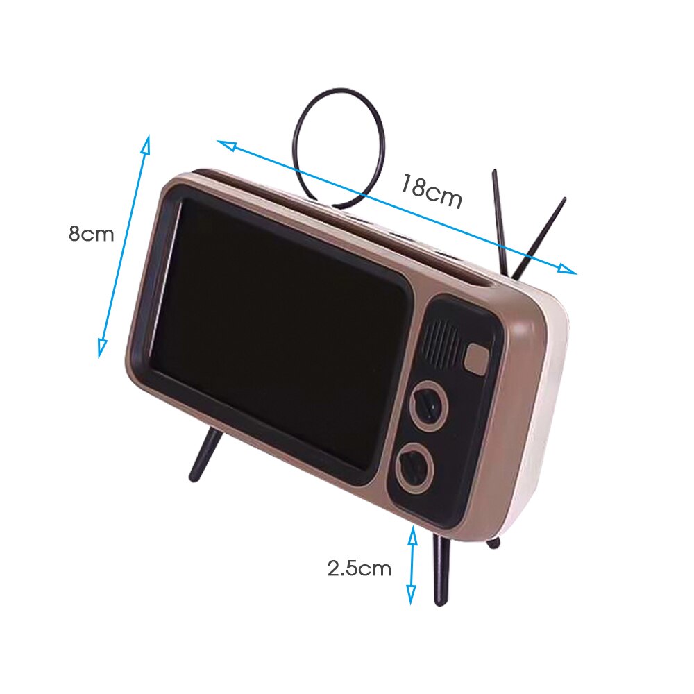 Draagbare Draadloze Peaker Retro TV Mini Bluetooth Bass Speaker Mobiele Telefoon Houder Stand Speaker Retro Fotolijst