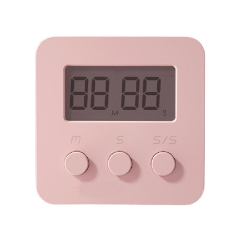 Study Timer Simple Operation Long Battery Life ABS Sound Reminder Alarm Practical Cooking Timer Alarm Clock for Household : Pink