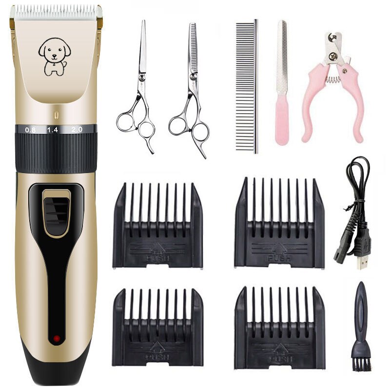 Clipper For Dog Clippers Dogs Grooming Clipper Kit USB Rechargeable Low-Noise Pets Hair Trimmer Display Battery: GENERAL TWO SCISSORS