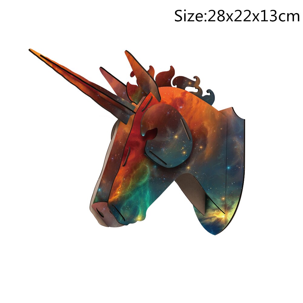 3D Dierenkop Muur Mount Herten/Eenhoorn/Rhino Hoofd Houten Diy Speelgoed Kinderkamer Muur Opknoping Decoratie Verjaardag kerstcadeau