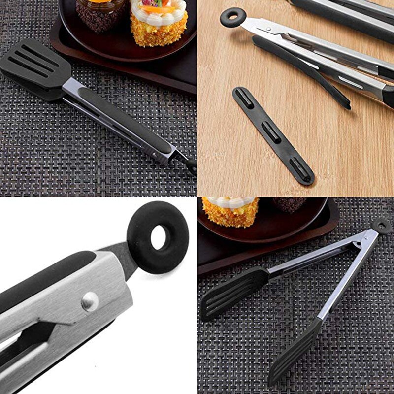 9 "/12" Multifunctional Silicone Food Clip Steak Clip Food Clip Black Fried Steak In Family Kitchen Food Clip Bread Clip