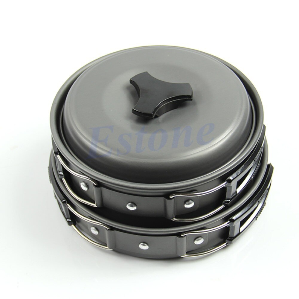 Conjunto de panelas para acampamento, 8 peças, para atividades ao ar livre, mochilão, cozinhar, piquenique, tigela, panela