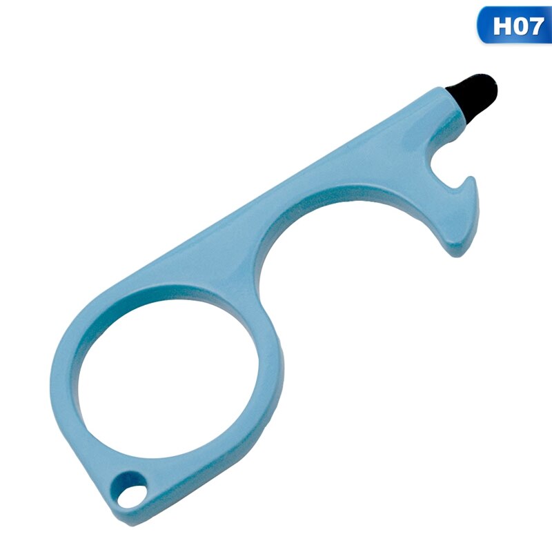 Portable Door Opener Tool Keychain Tool For Outdoor Public Door Handle Touchscreen Button Bottle Opener Keychain: H07