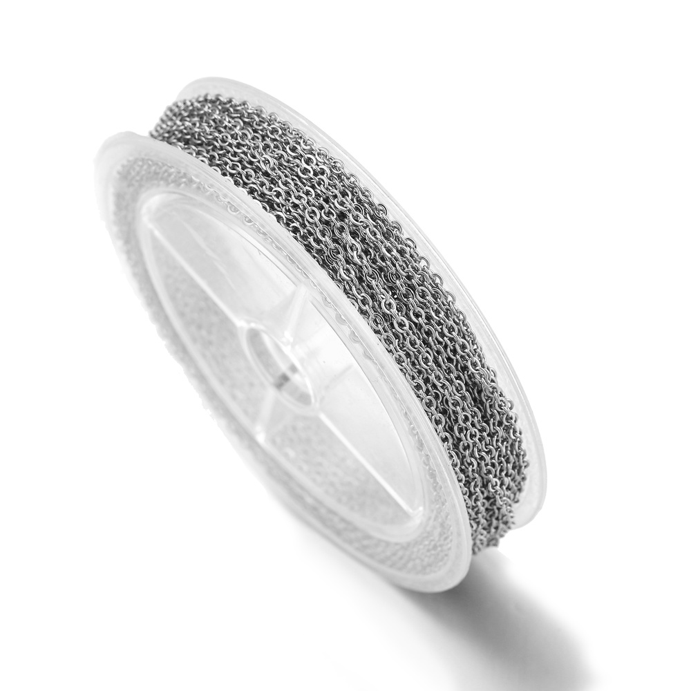 10 m/rol roestvrij staal plat kabel ketting bulk voor zilver rose gouden ketting 1 mm 1,5 mm 2 mm 2,5 mm ketting diy sieraden materialen