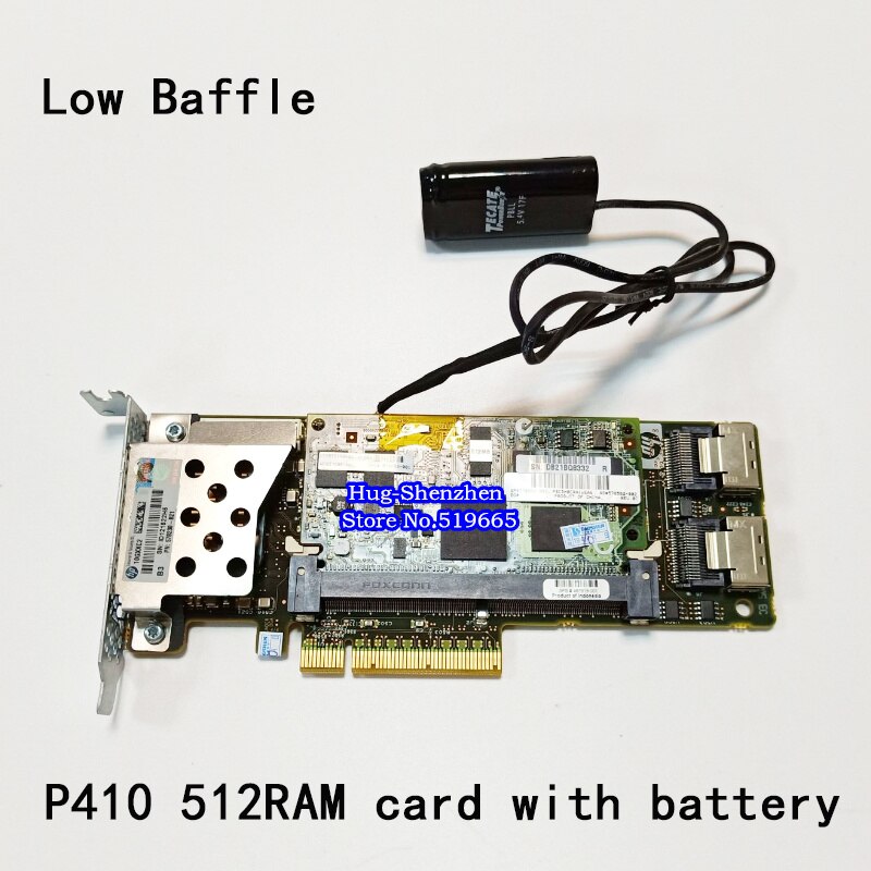 Tarjeta controladora de matriz SAS P410 RAID, 462919-001, 013233-001, 6Gb, PCI-E, con batería de 512M de RAM: low bracket