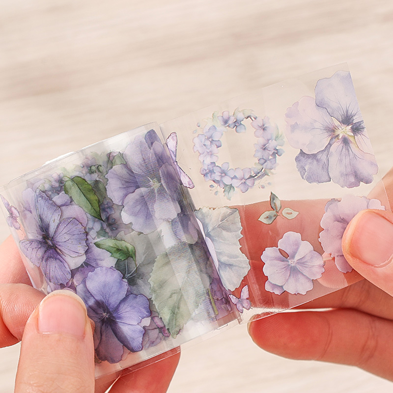 Cinta adhesiva decorativa para álbum de recortes, 50mm x 2m, cintas de mariposa y flor para mascotas, cintas adhesivas, suministros de papelería estética