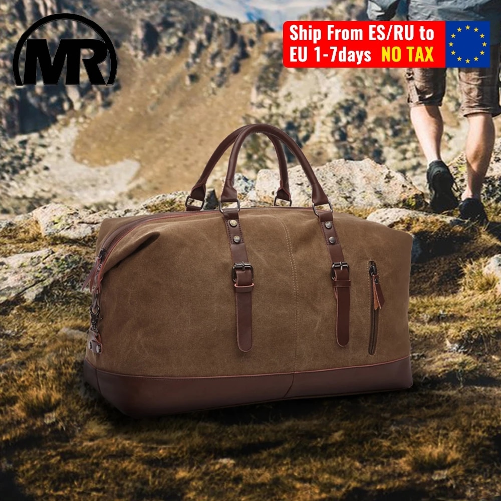 Markroyal lona de couro dos homens sacos de viagem carry on saco de bagagem dos homens duffel bolsa de viagem tote grande saco de fim de semana dropshipping