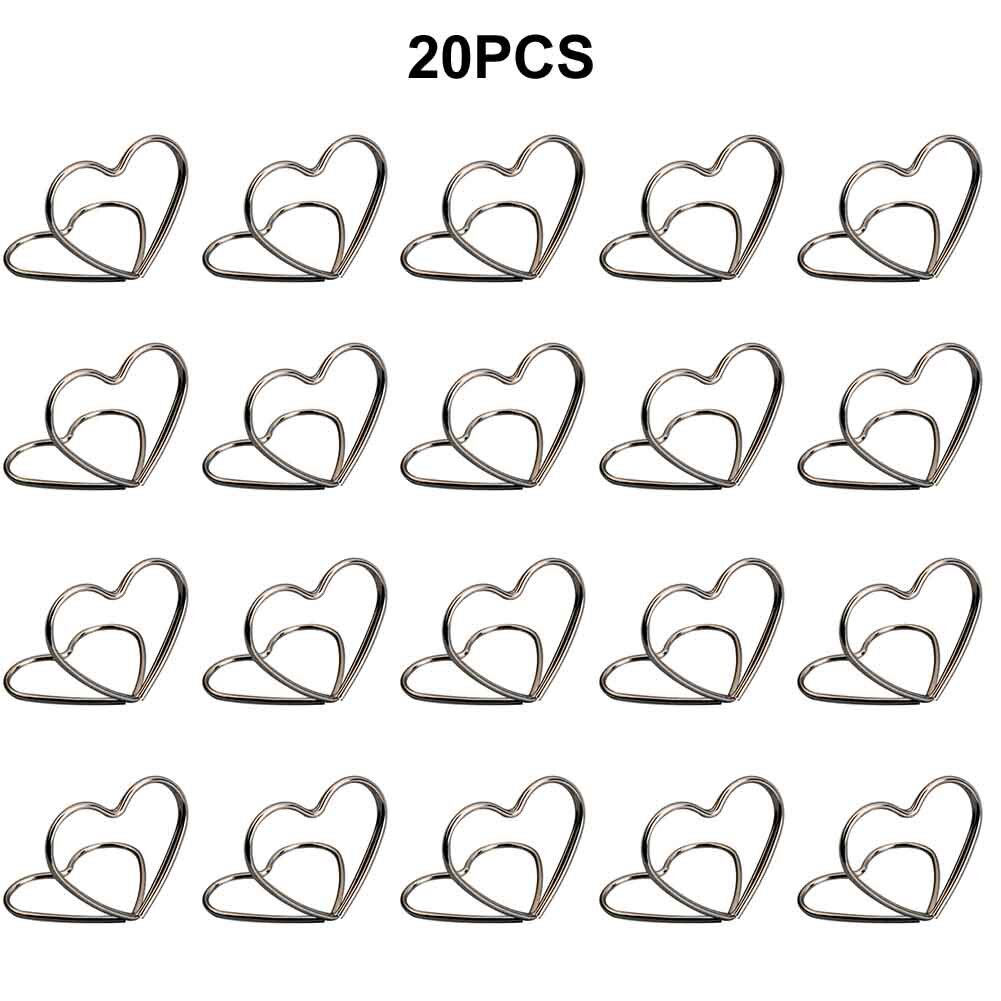 Lot de 20 porte-cartes de table réutilisables en fil d'acier pour anniversaire, décoration de table, restaurants, fêtes de mariage, numéros pour panneaux alimentaires