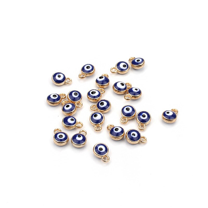 30Pcs Goud Zilver Kleur Lucky Evil Eye Kralen Hangend Connector Sieraden Accessoires Kraal Armband Ketting Charme Voor Diy Handgemaakte: 1