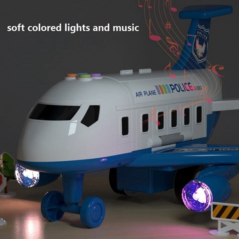 Musik lys simulering inerti børns fly legetøj med mini lastbil