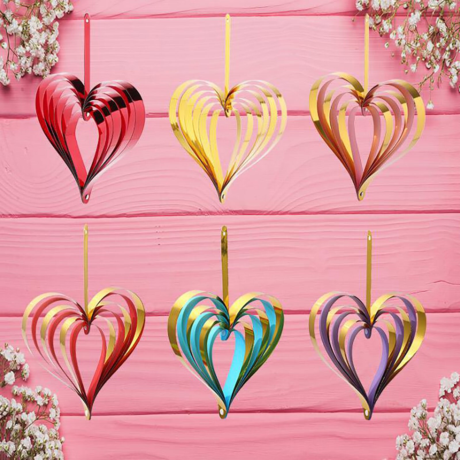 25# Valentine Day Decorations Heart Ornaments Romantic Hanging Decorations Pendant Diy Love Curtain Wedding Supplies
