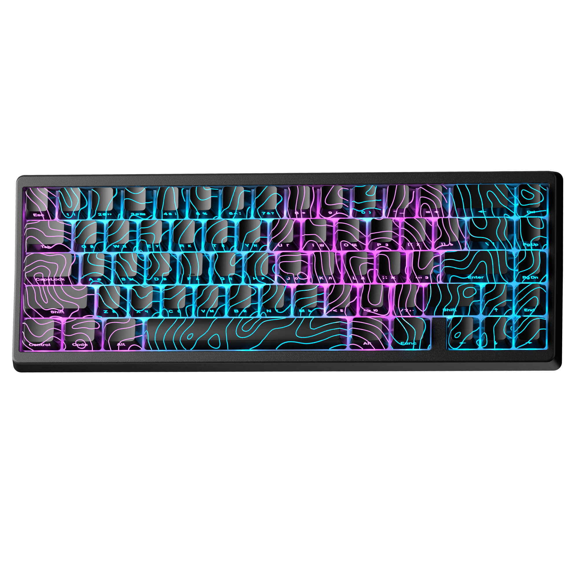 Teclado mecánico XVX M67 JadeStone con teclas IMD-Tech, de junta intercambiable en , teclado con retroiluminación RGB personalizado de tres modos: Azul marino