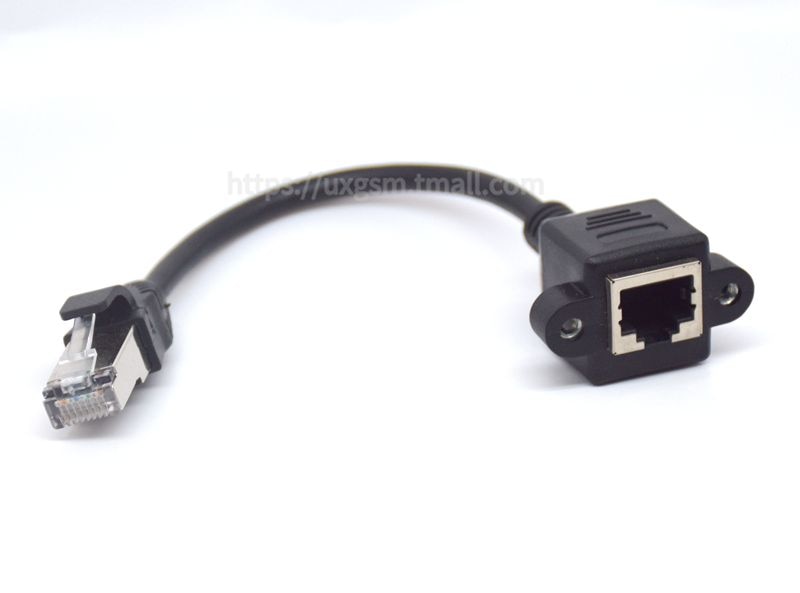 15cm rj45 lyhyt kaapeli uros-naaras ruuvi paneelin kiinnitys ethernet lan verkkojatkokaapeli  rj45 naaras uros kaapeli 30cm/60cm