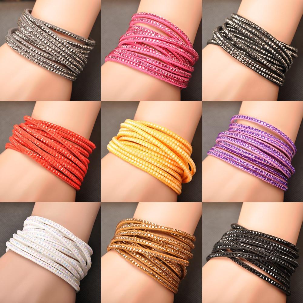 Lokaer Reize Armbinde wickeln Armbinde mehrschichtig Armbänder 14 Farben Zu Wählen Für Frauen WRBR-002