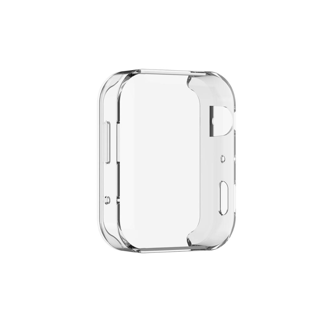 TPU Full surround protection Case For Xiaomi watch Transparent frame Protector Cover Bumper for Mi watch Protective accessories: A white