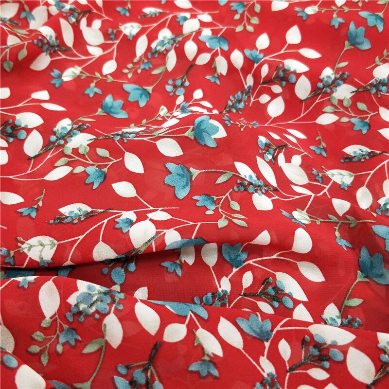 Tela de gasa de poliéster, tela estampada sencilla, a la , para vestido y camisa