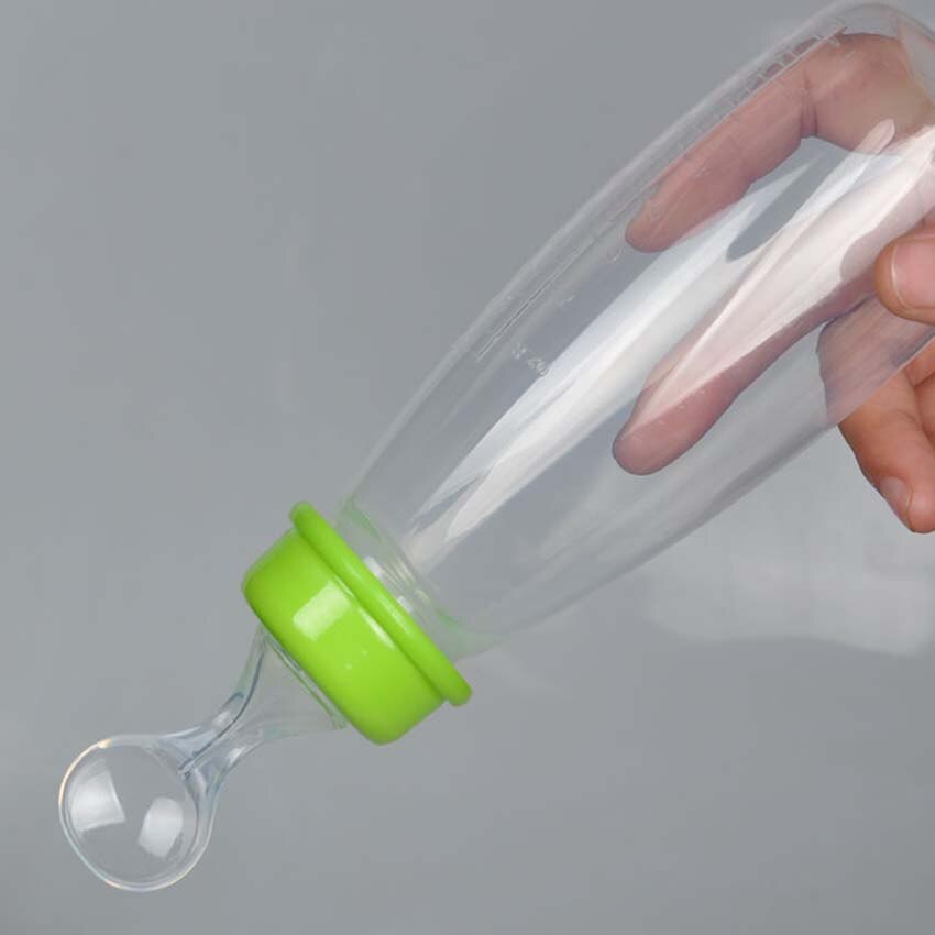 240ml spädbarn bebis småbarn mat flingor flaska medicin vatten matningssked pp pressa matartillbehör: Grön