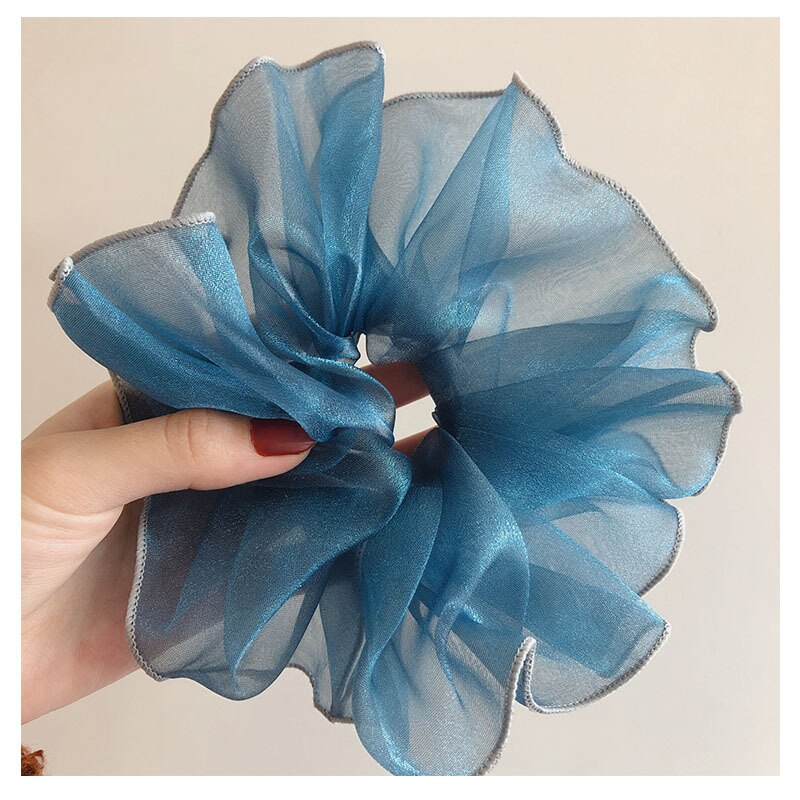 Cintas elásticas de encaje Kawaii para mujer, cintas brillantes para el pelo, coletero de malla transparente, accesorios para el cabello