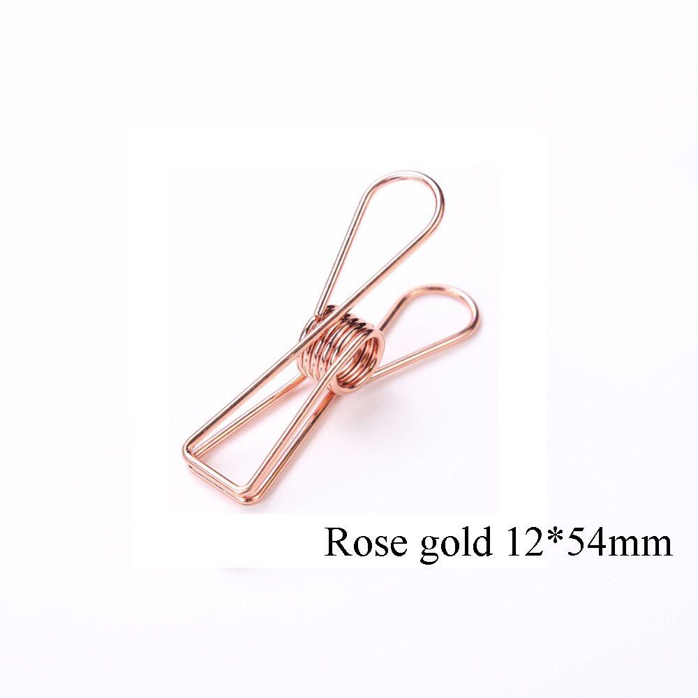 3 pièces/lot mignon pince à poisson évider métal liant Clips Notes lettre trombone fournitures de bureau rétro Photo livre stockage pince: 54mm	rose gold