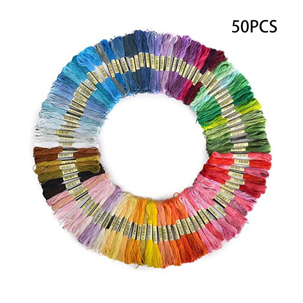 50/100 Colors Cross Stitch Thread Polyester Cotton Embroidery Thread Rainbow Color Hand Embroidery Braided Thread In Stock