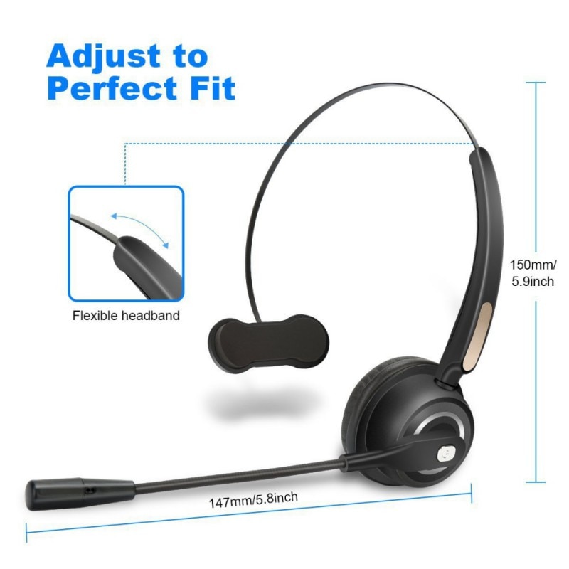 Neue Bluetooth Headset BH520 Drahtlose Kopfhörer Über-die-Kopf Noise Cancelling-kopfhörer Für Lkw Auto Treiber Büro