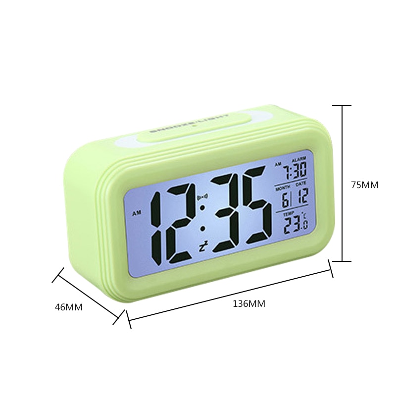 Schreibtisch Digital LED Alarm Uhren Thermometer Woche Schlummern Uhr Electonic Tisch Kalender Beleuchtung LCD Anzeige Heimat Timer: C2