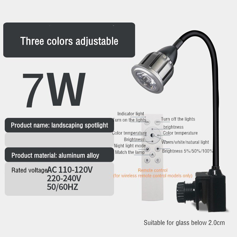 Luz de acuario LED de espectro completo COB paisajismo del tanque de peces, foco para acuarios plantados, decoración de terrario, Nano: 12